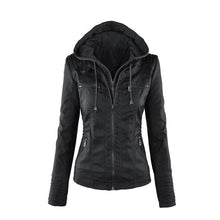 Load image into Gallery viewer, Women&#39;s Short Leather Pu Leather Jacket