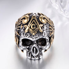 Cargar imagen en el visor de la galería, Punk Stainless Steel Men&#39;s Masonic Ring Fashion Ring masons Symbol Compass G Ring Ring