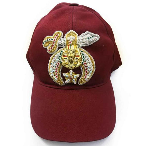 Maroon Shriner Jewel Cap-Shriner Jewel Embroidered Maroon Baseball Cap | Regalia Lodge