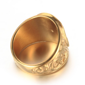 Men's Ring Vintage Masonic Titanium Steel Ring