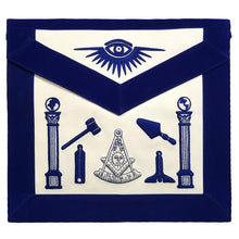 Load image into Gallery viewer, Past Master Apron - Hand Embroidered Tools Royal Blue Apron | Regalia Lodge
