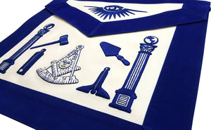 Past Master Apron - Hand Embroidered Tools Royal Blue Apron | Regalia Lodge