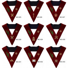 Load image into Gallery viewer, Scottish Rite 14th Degree Lodge Of Perfection Officer Collars Set Of 9 Hand Embroidered | Regalia Lodge