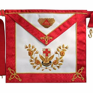 Masonic Scottish Rite AASR Leather apron 18th degree Hand Embroidered | Regalia Lodge