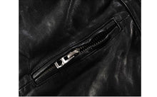 Carica l&#39;immagine nel visualizzatore di Gallery, Men&#39;s Leather Slim-fit Motorcycle Goatskin Leather Jacket Cowhide