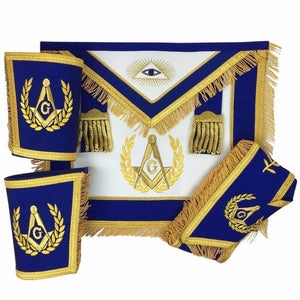 Blue Lodge Master Mason Apron with Fringe Set Apron,Collar gauntlets (Cuffs) | Regalia Lodge