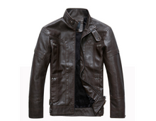 Cargar imagen en el visor de la galería, Men&#39;s PU Leather Jacket-Casual Leather jacket for mens-biker Lightweight Leather jacket