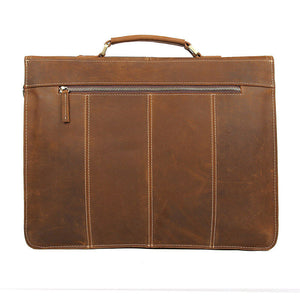 Crazy Horse Leather Briefcase Business mens briefcase cowhide layer Handbag Business Briefcase   Multifunctional Briefcase