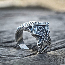 Cargar imagen en el visor de la galería, Men&#39;S Retro Ring Alloy Ring Masonic Symbol Ring Masonic Knight Templar Ring