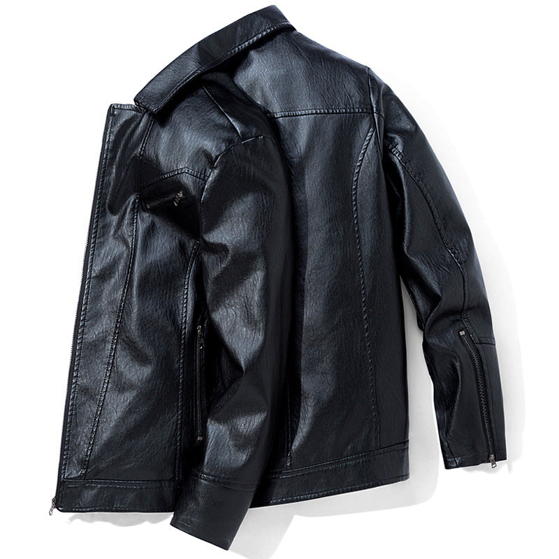 Men's Leather Jackets Leather Suits Thin Washable Leather Jackets