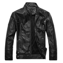 Carica l&#39;immagine nel visualizzatore di Gallery, Men&#39;s PU Leather Jacket-Casual Leather jacket for mens-biker Lightweight Leather jacket