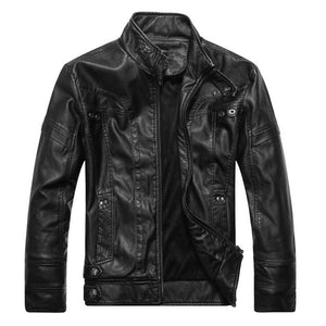 Men's PU Leather Jacket-Casual Leather jacket for mens-biker Lightweight Leather jacket