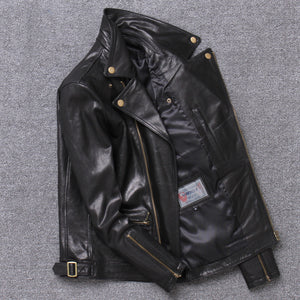 Lightweight Leather Sheepskin Motorcycle Jacket Single Coat