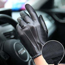 Afbeelding in Gallery-weergave laden, WARMEN men&#39;s PU leather gloves - WARMEN Winter Leather Gloves for Men-WARMEN Mens Texting Winter Gloves -Warmen Faux Leather Winter Gloves