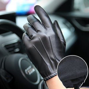 WARMEN men's PU leather gloves - WARMEN Winter Leather Gloves for Men-WARMEN Mens Texting Winter Gloves -Warmen Faux Leather Winter Gloves