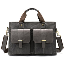 Load image into Gallery viewer, Men&#39;s Leather business briefcase Hard briefcase Handbag Business Briefcase Official Briefcase Multifunctional Briefcase - Business briefcase for men leather for sale  - genuine leather briefcase - mens briefcase sale - men&#39;s briefcase - men&#39;s briefcase near me - best briefcase for men - Shop Briefcases Bags Leather Leather Designer Briefcases - Messenger, Shoulder Bags - Men&#39;s Leather Briefcase Business Laptop Bag -  Luxury Leather Briefcase For Men- 