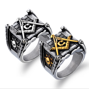 Masonic rings for men gold sun moon making Punk handmade high pf