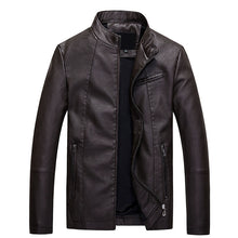 Carica l&#39;immagine nel visualizzatore di Gallery, Men&#39;s leather PU leather jacket-Men&#39;s Washed PU Leather Casual Men&#39;s Leather Jacket-Leather jacket for mens