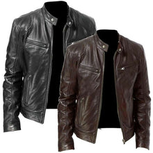 Load image into Gallery viewer, PU Leather Jacket Slim Leather Jacket