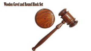 High-Quality Wooden Gavel and Round Block Set-Suitable for Judges, Law Students, Court, Auction And Lawyers Meeting-ELEGANT Judges DESK ACCESSORY | Regalia Lodge