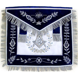 Masonic Master Mason Silver Bullion Hand Embroidered Apron Vine Work | Regalia Lodge