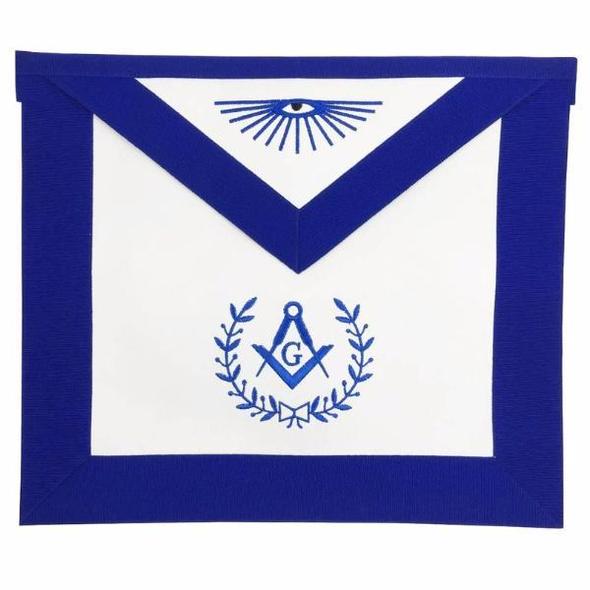 Masonic Blue Lodge Master Mason Apron Machine Embroidery Blue | Regalia Lodge