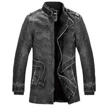 Cargar imagen en el visor de la galería, Duolino Classic Leather Jacket-Men&#39;s PU Leather Jacket-biker Lightweight Leather jacket