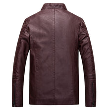 Cargar imagen en el visor de la galería, Men&#39;s leather PU leather jacket-Men&#39;s Washed PU Leather Casual Men&#39;s Leather Jacket-Leather jacket for mens