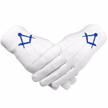 Charger l&#39;image dans la galerie, Masonic Cotton Gloves Thin Square and Compass Machine Embroidery  (2 Pairs) | Regalia Lodge
