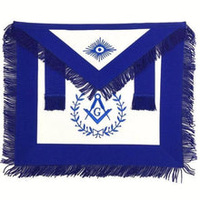 Afbeelding in Gallery-weergave laden, Masonic Blue Lodge Master Mason Apron Machine Embroidery with Fringe Blue | Regalia Lodge