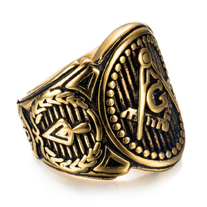 personality golden masonic Vintage ring Masonic Compass G Ring Freemason Vintage Ring