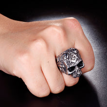 Load image into Gallery viewer, Punk Stainless Steel Men&#39;s Masonic Skull Ring