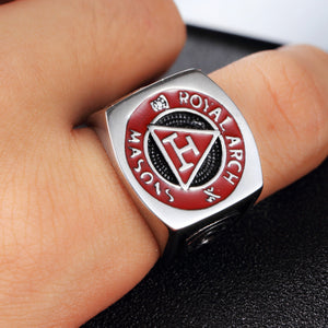 Stainless Steel G Ring Men's Jewelry Vintage Masonic Ring Titanium Steel Gift