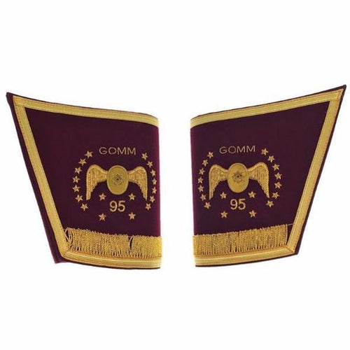 Masonic Scottish Rite 95th Degree Gauntlets Cuffs - Embroidered With Fringe | Regalia Lodge