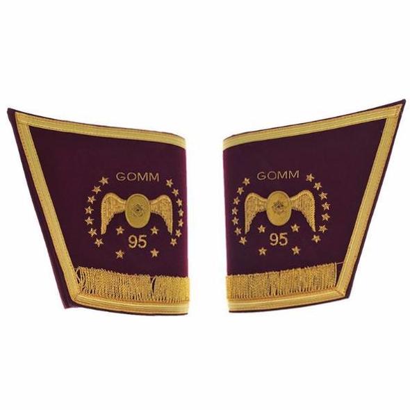 Masonic Scottish Rite 95th Degree Gauntlets Cuffs - Embroidered With Fringe | Regalia Lodge