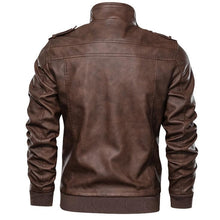 Charger l&#39;image dans la galerie, PU leather plain leather jacket hoodless