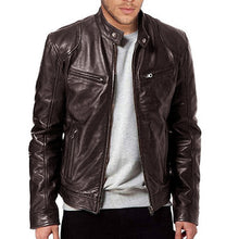 Cargar imagen en el visor de la galería, PU Leather Jacket Slim Leather Jacket