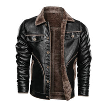 Load image into Gallery viewer, leather jacket for mens-Casual Leather jacket for mens-biker Lightweight Leather jacket