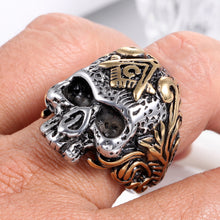 Afbeelding in Gallery-weergave laden, Punk Stainless Steel Men&#39;s Masonic Ring Fashion Ring masons Symbol Compass G Ring Ring