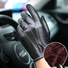 Cargar imagen en el visor de la galería, WARMEN men&#39;s PU leather gloves - WARMEN Winter Leather Gloves for Men-WARMEN Mens Texting Winter Gloves -Warmen Faux Leather Winter Gloves