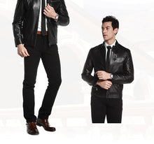 Cargar imagen en el visor de la galería, Men&#39;s leather jacket- PU Leather jacket for mens