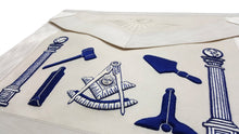 Load image into Gallery viewer, Past Master Apron - Hand Embroidered Tools White Apron | Regalia Lodge
