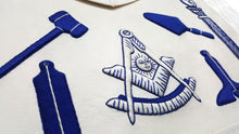 Load image into Gallery viewer, Past Master Apron - Hand Embroidered Tools White Apron | Regalia Lodge