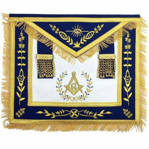 Masonic Blue Lodge Master Mason Gold Machine Embroidery Apron | Regalia Lodge