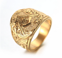 Afbeelding in Gallery-weergave laden, Men&#39;s Ring Vintage Masonic Titanium Steel Ring