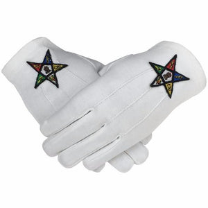 Masonic OES Order of the Eastern Star 100% Cotton Glove  (2 Pairs) | Regalia Lodge