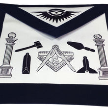 Load image into Gallery viewer, Masonic Apron - Hand Embroided Tools Navy Blue Apron | Regalia Lodge
