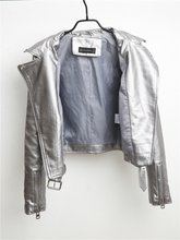 Carica l&#39;immagine nel visualizzatore di Gallery, Punk style leather motorcycle leather-mens biker leather jacket-PU Leather jacket for mens
