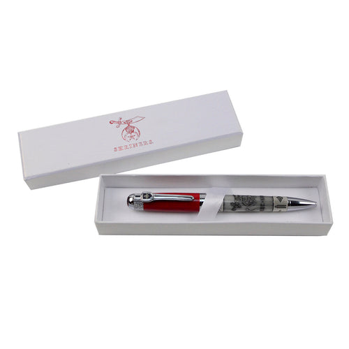 The Shriners Heavy Weight Metal Masonic Ball Point Pen Box Quality Ballpoint Gift Set-Masonic Symbol Roller Ball Pen