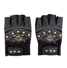 Cargar imagen en el visor de la galería, black leather fingerless gloves  -  Men&#39;s leather gloves  -Men&#39;s leather fingerless gloves - Leather Fingerless Gloves Men - Men&#39;s Luxury Fingerless Gloves 